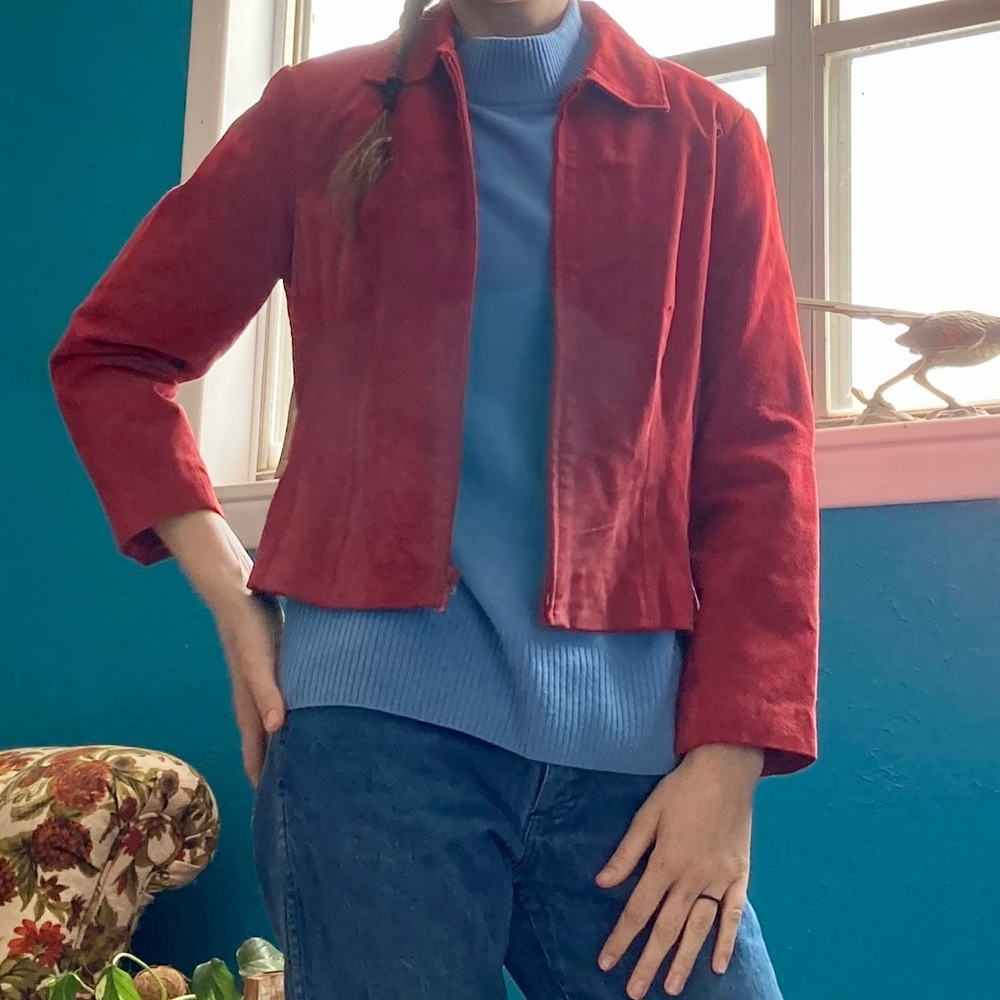 Coldwater Creek Red Leather Jacket